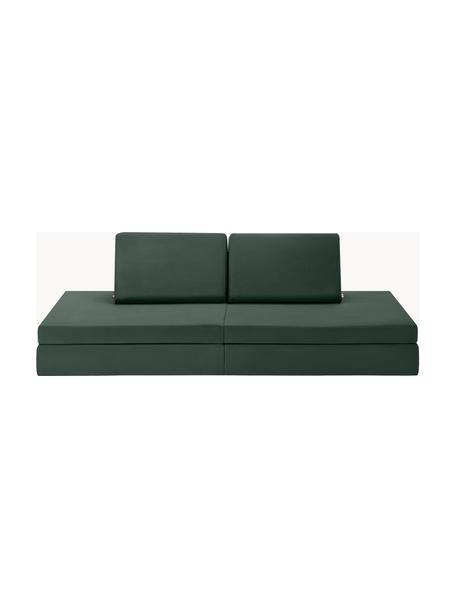 Modulares Kinder-Spielsofa  Mila aus Samt, handgefertigt, Bezug: Samt (100 % Polyester) De, Samt Dunkelgrün, B 168 x T 84 cm