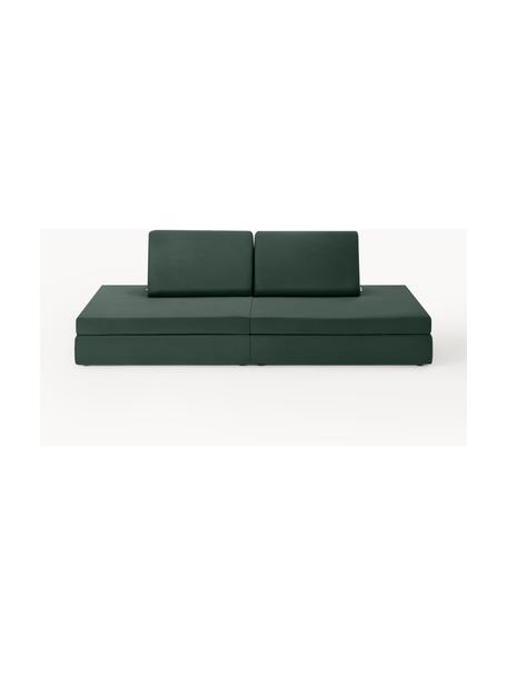 Modulares Kinder-Spielsofa  Mila aus Samt, handgefertigt, Bezug: Samt (100 % Polyester) De, Samt Dunkelgrün, B 168 x T 84 cm