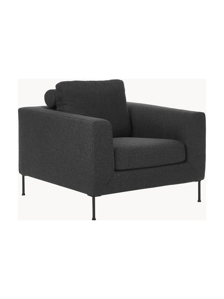 Poltrona Cucita, Rivestimento: tessuto (100% poliestere), Struttura: Pino massiccio, certifica, Gambe: metallo laccato, Tessuto antracite, Larg. 98 x Prof. 94 cm