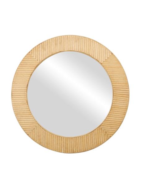 Espejo de pared redondo de bambú Solair, Espejo: cristal, Bambú, Ø 55 cm