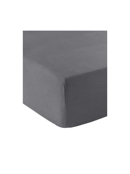 Prześcieradło z flaneli z gumką Biba, Szary, S 90 x D 200 cm, W 25 cm
