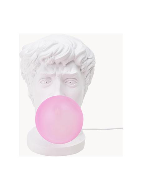 Lámpara de mesa de diseño Wonder Times, Pantalla: vidrio, Estructura: resina, Cable: plástico, Blanco, rosa, An 13 x Al 41 cm