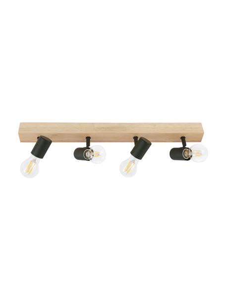Stropná lampa z dreva Townshend, Čierna, svetlé drevo, Š 63 x V 13 cm