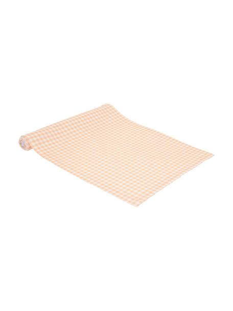 Bavlněný stolní běhoun s károvaným vzorem Vicky, 100 % bavlna, Lososová, bílá, Š 40 cm, D 145 cm