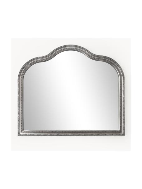 Specchio da parete barocco Muriel, Cornice: legno massiccio rivestito, Retro: pannello di fibra a media, Superficie dello specchio: lastra di vetro, Argentato, Larg. 90 x Alt. 77 cm