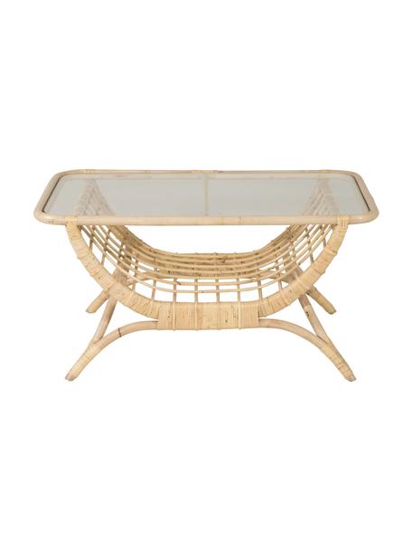 Table de jardin en rotin Moana, Rotin, transparent, larg. 95 x haut. 48 cm