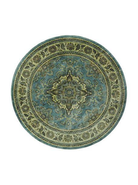 Okrúhly vintage koberec so strapcami Bodega, Odtiene zelenej, Ø 175 cm (veľkosť L)