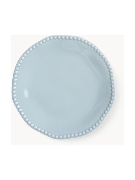 Mělké talíře z kostního porcelánu Fine Bone China Perle, 2 ks, Porcelán Fine Bone China, Světle modrá, Ø 27 cm