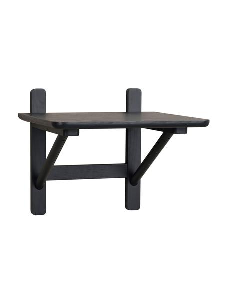 Nástěnný noční stolek z dubového dřeva Camrose, Černá, Š 40 cm, V 35 cm