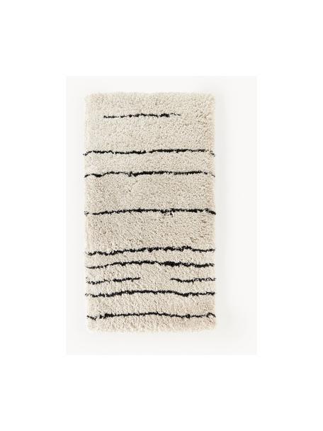 Puszysty ręcznie tuftowany dywan z długim włosiem Dunya, Beżowy, czarny, S 80 x D 150 cm (Rozmiar XS)