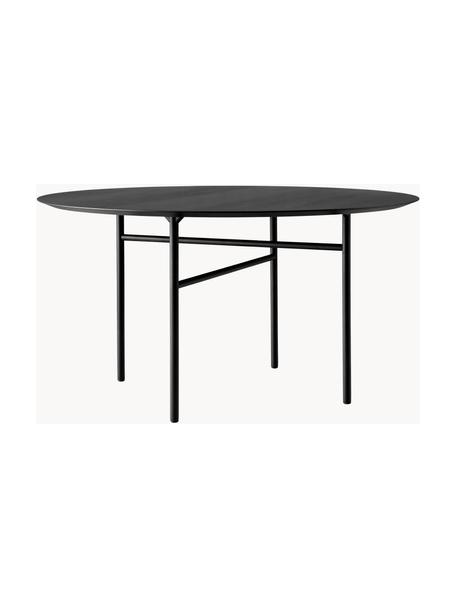 Okrúhly stôl Snaregade, Ø 138 cm, Dubová dyha čierna lakované, čierna matná, Ø 138 x V 73 cm