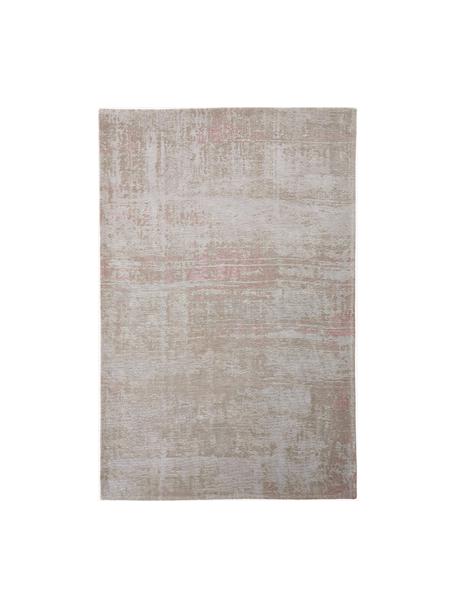 Vlak geweven katoenen vloerkleed Louisa, Bovenzijde: 85% katoen, 15% polyester, Onderzijde: latex Het materiaal dat i, Grijs- en beigetinten, B 80 x L 150 cm (maat XS)