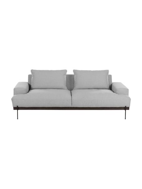 Canapé 3 places avec pieds en métal Brooks, Tissu gris, larg. 230 x prof. 98 cm