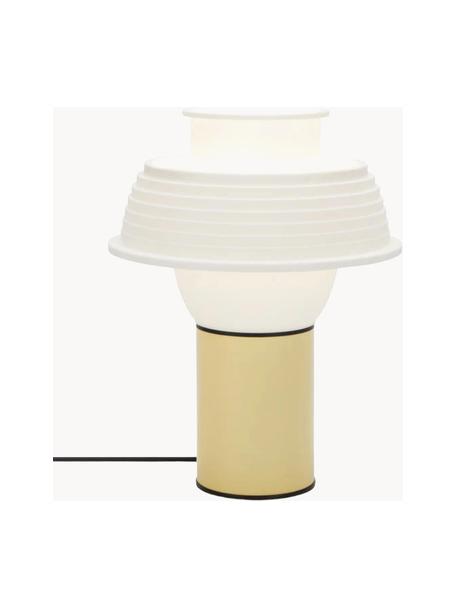 Malá stolní lampa Geometry, Světle žlutá, bílá, černá, Ø 22 cm, V 28 cm
