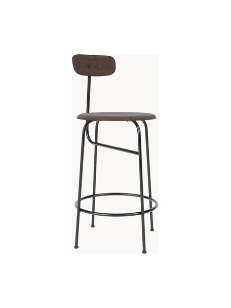 Tabouret de bar Afteroom, Bois foncé, cadre noir, larg. 48 x long. 91 cm