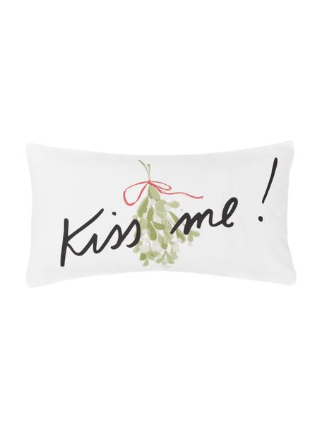 Designer Flanell-Kissenbezüge Kiss Me von Kera Till, 2 Stück, Webart: Flanell, Weiss, Grün, Schwarz, Rot, 40 x 80 cm