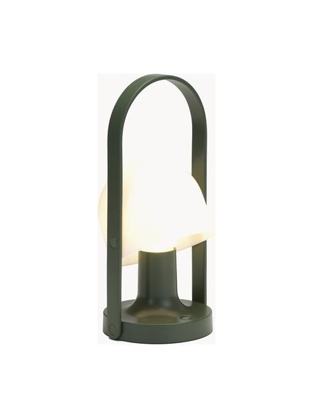 Mobilna lampa stołowa LED z funkcją przyciemniania FollowMe, Biały, ciemny zielony, Ø 12 x W 29 cm