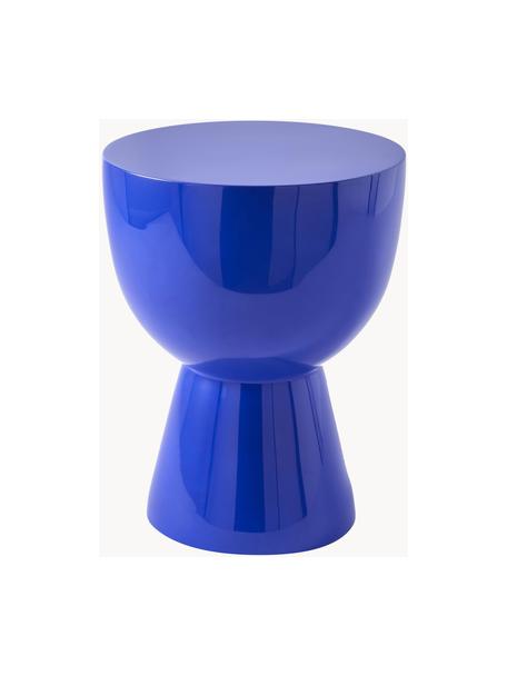 Kulatý odkládací stolek Tam Tam, Lakovaná umělá hmota, Královská modrá, Ø 36 cm, V 46 cm