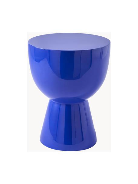 Table d'appoint ronde Tam Tam, Plastique, laqué, Bleu roi, Ø 36 x haut. 46 cm