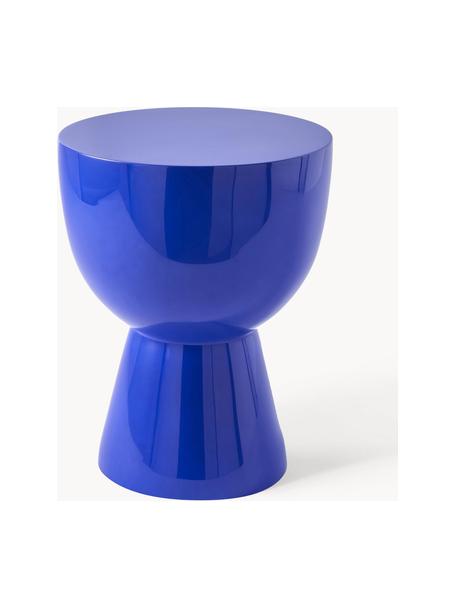 Tavolino rotondo Tam Tam, Plastica laccata, Blu elettrico, Ø 36 x Alt. 46 cm