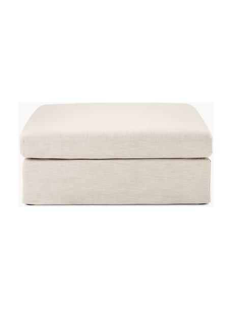 Poggiapiedi da divano con rivestimento sfoderabile Russell, Rivestimento: 100% cotone Con 50.000 ci, Struttura: legno di pino massiccio c, Gambe: plastica, Tessuto beige chiaro, Larg. 103 x Prof. 103 cm