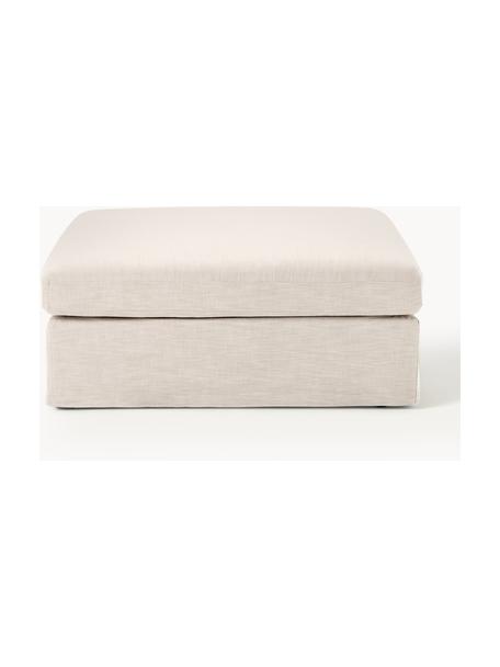 Sofa-Hocker Russell mit abnehmbaren Bezügen, Bezug: 100% Baumwolle Der strapa, Gestell: Massives Kiefernholz, Spe, Füße: Kunststoff Dieses Produkt, Webstoff Hellbeige, B 103 x T 103 cm