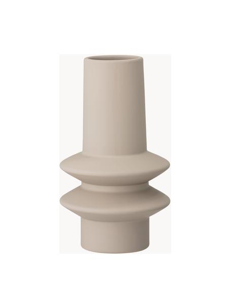 Kleine Vase Isold aus Steingut, H 22 cm, Steingut, Beige, Ø 13 x H 22 cm