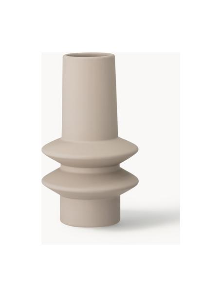 Kleine Vase Isold aus Steingut, H 22 cm, Steingut, Hellbeige, Ø 13 x H 22 cm