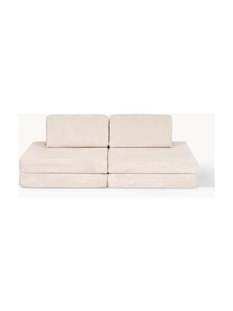 Modulares Kinder-Spielsofa Mila aus Cord, handgefertigt, Bezug: Cord (100 % Polyester) De, Cord Hellbeige, B 130 x T 65 cm