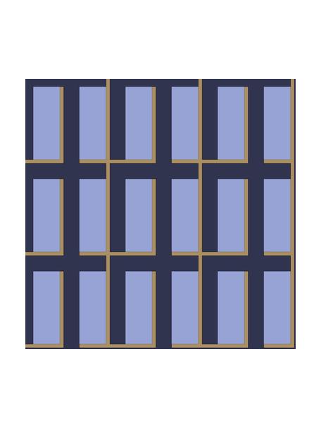 Papier-Servietten Isa in Blau, 20 Stück, Papier, Hellblau, Dunkelblau, Goldfarben, B 33 x L 33 cm