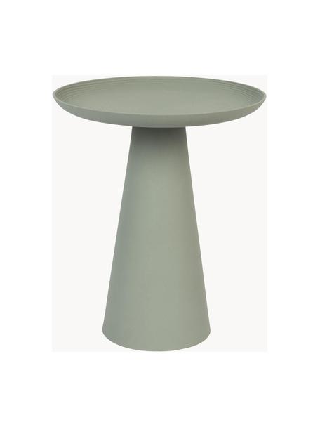 Mesa auxiliar redonda de metal Ringar, Aluminio con pintura en polvo, Verde salvia, Ø 35 x Al 42 cm