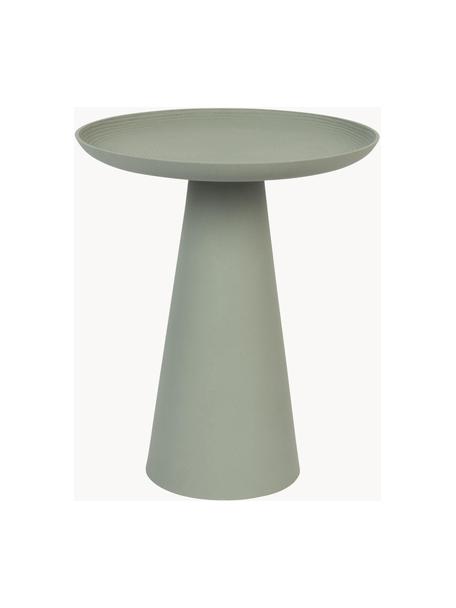 Tavolino rotondo XS in metallo Ringar, Alluminio verniciato a polvere, Khaki opaco, Ø 35 x Alt. 42 cm