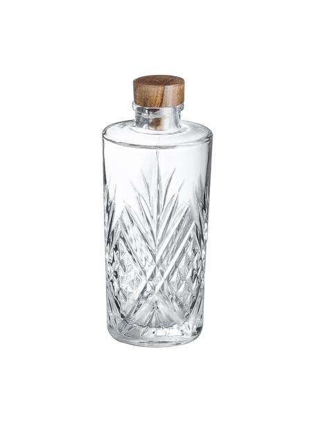 Bottiglia in vetro con rilievo in cristallo Eugene, 900 ml, Bianco, marrone, Alt. 24 cm