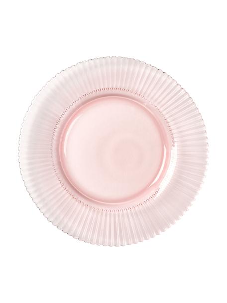 Talerz śniadaniowy Effie, 4 szt., Szkło, Jasny różowy, Ø 21 cm