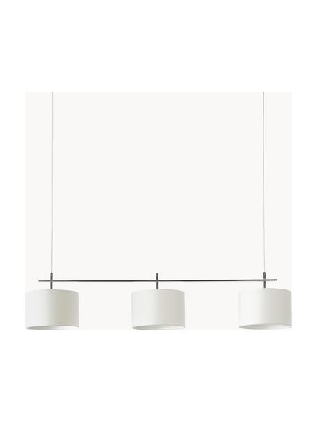 Lampa wisząca Liara, Stelaż: metal szczotkowany, Biały, odcienie chromu, S 140 x W 90 cm