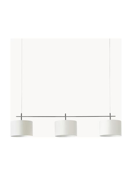 Grote hanglamp Liara, Frame: geborsteld metaal, Baldakijn: geborsteld metaal, Wit, chroomkleurig, B 140 x H 90 cm