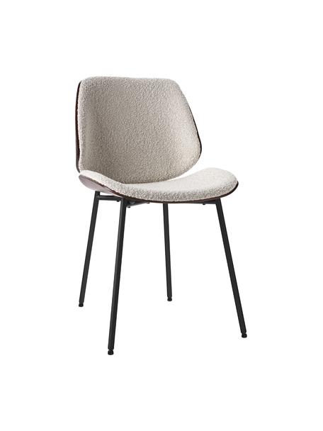Bouclé čalouněné židle Tamara, 2 ks, Bílá, Š 47 cm, H 60 cm