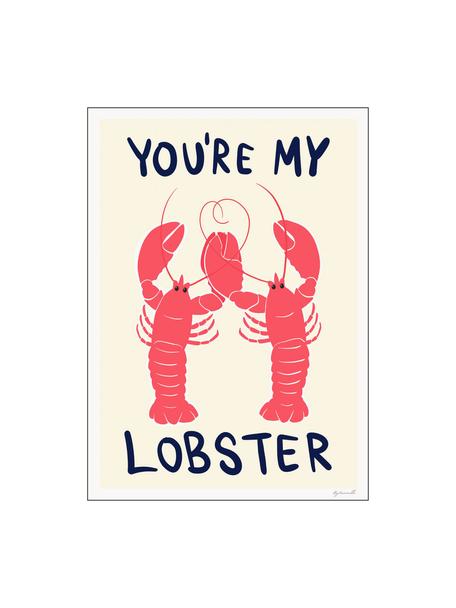 Plagát You're My Lobster, Papier
Tento produkt je vyrobený z trvalo udržateľného dreva s certifikátom FSC®., Koralovočervená, lomená biela, Š 30 x V 40 cm