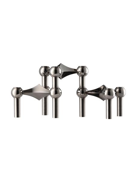 Set 3 candelabri Stoff Nagel, Metallo rivestito, Cromato, Ø 10 x Alt. 7 cm ciascuno