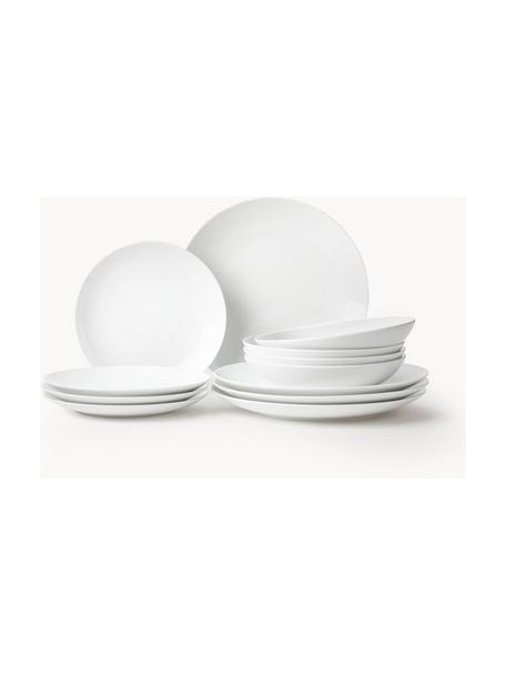Porcelánová súprava tanierov Delight Modern, 12 dielov, Porcelán, Biela, 4 osoby (12 dielov)