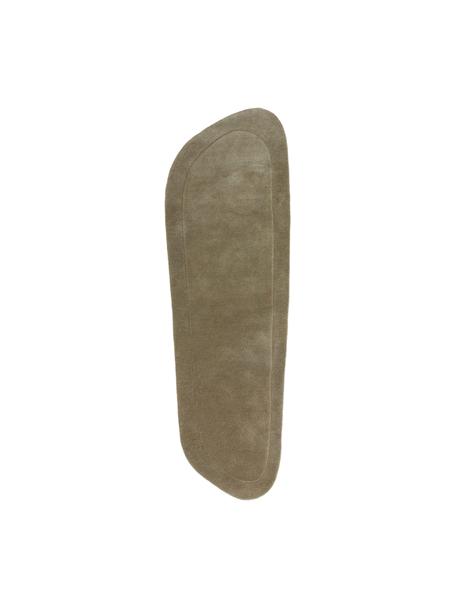 Tapis en laine tissé à la main de forme organique Shape, 100 % laine

Les tapis en laine peuvent perdre des fibres lors des premières semaines et des peluches peuvent se former, ce phénomène est naturel et diminue à mesure de votre usage et du temps, Vert olive, larg. 80 x long. 250 cm