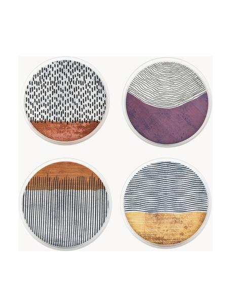 Set de platos llanos de diseño Switch, 4 uds., Cerámica, Gris claro, negro, multicolor, Ø 27 cm