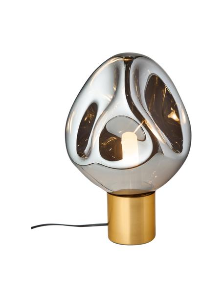 Lámpara de mesa Dough, Pantalla: vidrio galvanizado, Estructura: metal recubierto, Cable: plástico, Plateado, dorado, Ø 25 x Al 45 cm