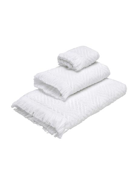 Sada ručníků Jacqui, 3 díly, Bílá, Sada s různými velikostmi