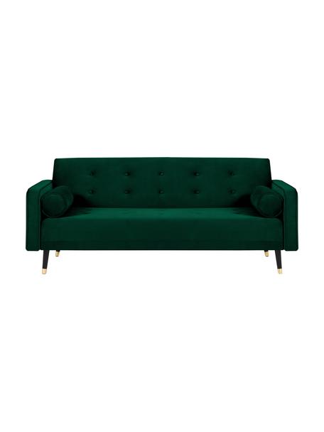 Zamatová rozkladacia pohovka Gia (3-miestna), Zamatová tmavozelená, Š 212 x H 93 cm