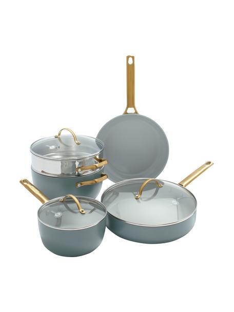 Set poêle et casseroles avec revêtement antiadhésif Padova, 10 élém., Bleu, Lot de différentes tailles