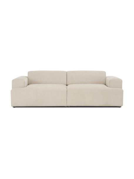 Sofá de pana Melva (3 plazas), Tapizado: pana (92% poliéster, 8% p, Estructura: madera de pino maciza, ce, Patas: plástico, Pana beige, An 238 x F 101 cm