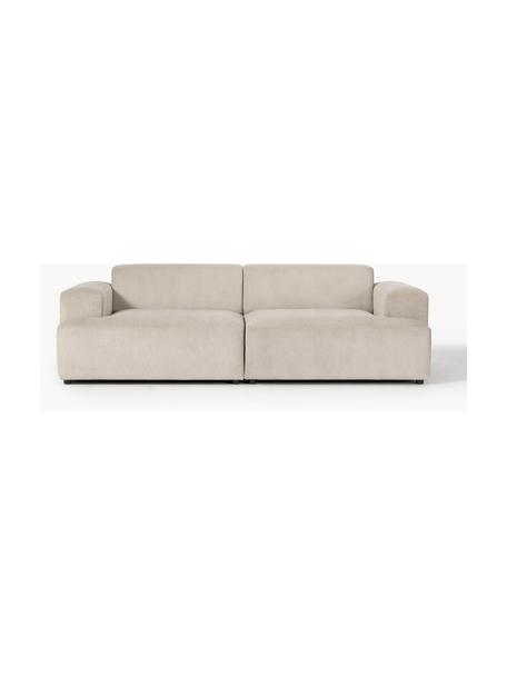 Sofá de pana Melva (3 plazas), Tapizado: pana (92% poliéster, 8% p, Estructura: madera de pino maciza, ag, Patas: plástico Este producto es, Pana beige claro, An 238 x F 101 cm