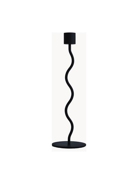 Candelabro Curved, 26 cm, Acero inoxidable con pintura en polvo, Negro, Ø 8 x Al 26 cm