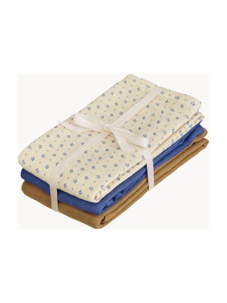 Set di 3 panni per bambini in mussola di cotone organico Capri, 100% cotone organico certificato GOTS, Capri, Larg. 70 x Lung. 70 cm